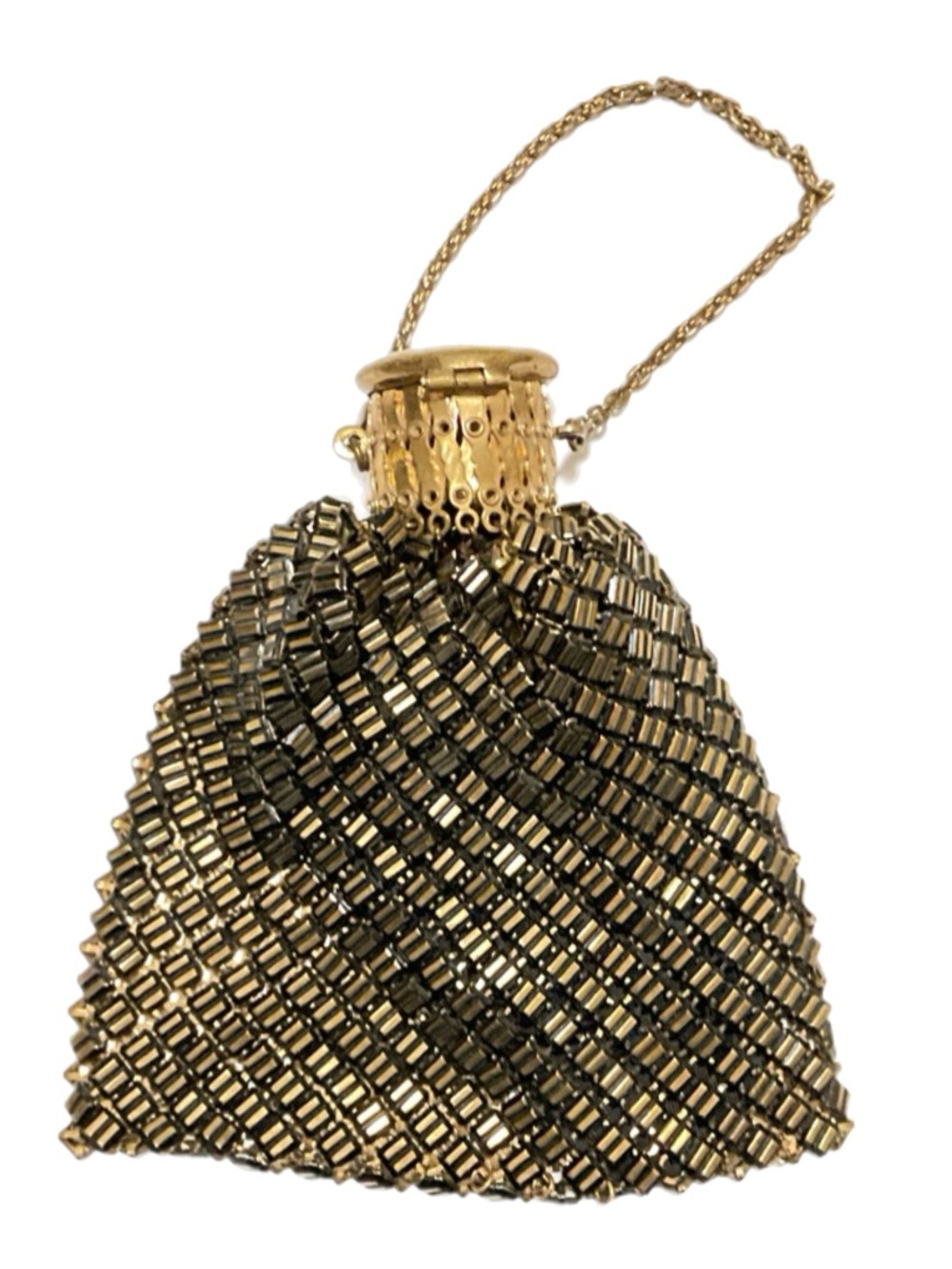 Vintage Whiting & Davis Bronze Mesh "Beggar's Purse" Expanding Evening Bag